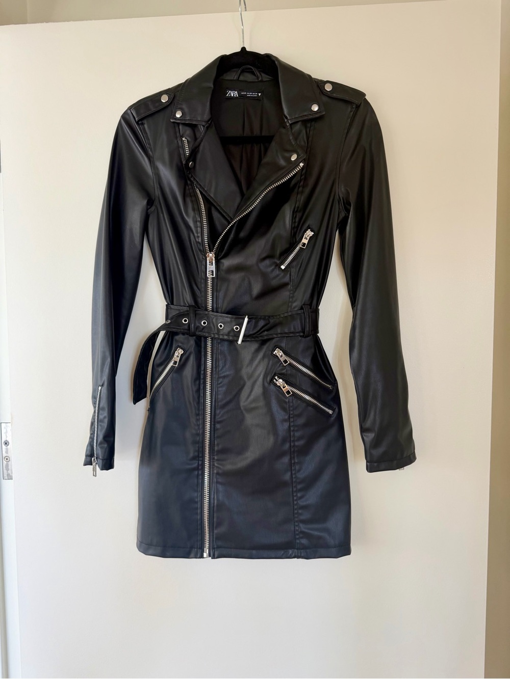 Zara Leather Biker Dress